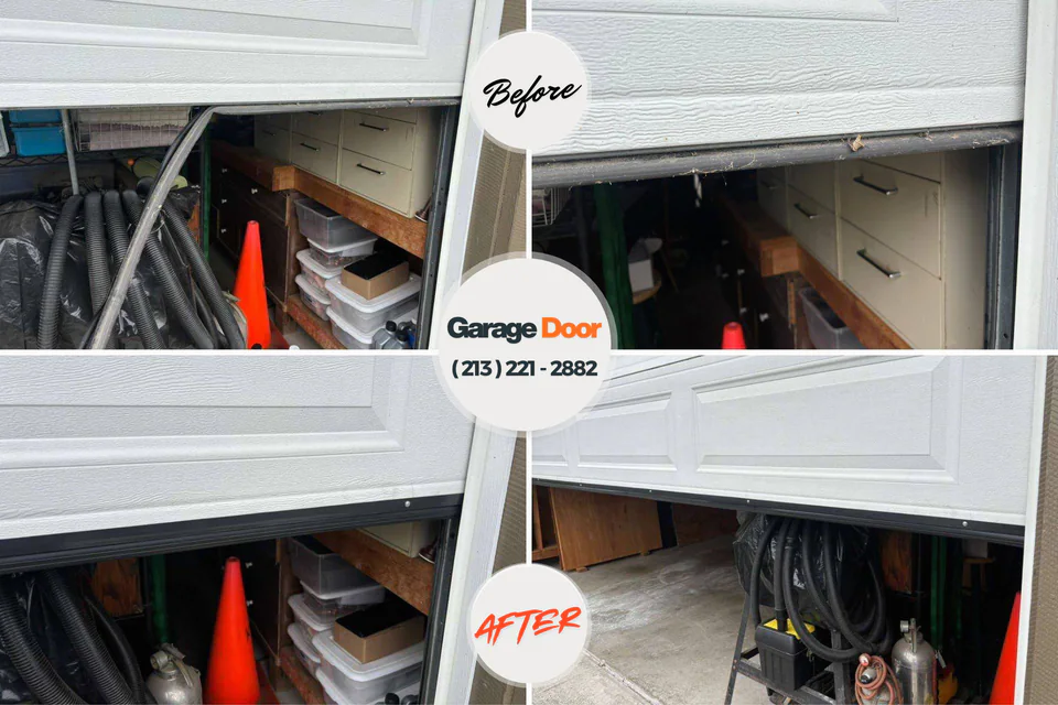 Before and after: garage door spring repair High Springs, FL